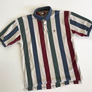 VTG 90s Striped Multi-Color Tommy Hilfiger Polo